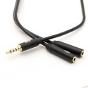 Kabel 3,5mm Mini Jack - 2x 3,5mm Mini Jack M/F adapter 30cm TB