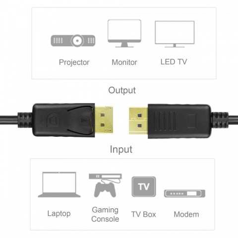 Kabel DisplayPort M/M, 3,0m; Y-C609BK Unitek
