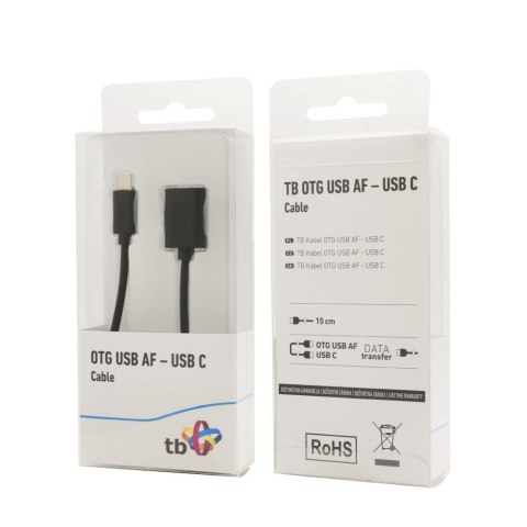Kabel OTG USB AF - USB C 15cm czarny TB Kabel OTG USB AF - USB C 15cm czarny TB