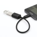 Kabel OTG USB AF - USB C 15cm czarny TB