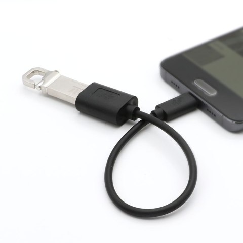 Kabel OTG USB AF - USB C 15cm czarny TB Kabel OTG USB AF - USB C 15cm czarny TB