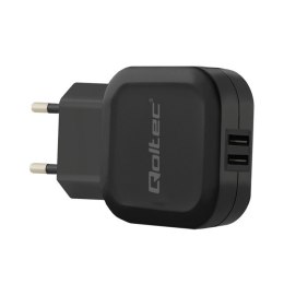 Ładowarka sieciowa 12W | 5V | 2.4A | 2xUSB Qoltec