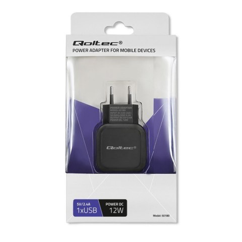 Ładowarka sieciowa 12W | 5V | 2.4A | USB Qoltec Ładowarka sieciowa 12W | 5V | 2.4A | USB Qoltec