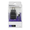 Ładowarka sieciowa 17W | 5V | 3.4A | 2xUSB + kabel USB typC Qoltec