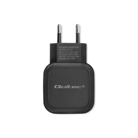 Ładowarka sieciowa 17W | 5V | 3.4A | 3xUSB Qoltec Ładowarka sieciowa 17W | 5V | 3.4A | 3xUSB Qoltec