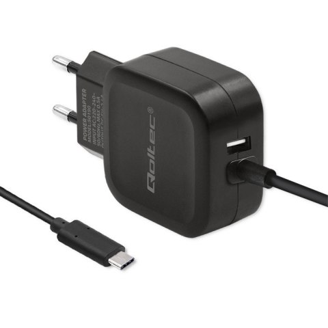 Ładowarka sieciowa 17W | 5V | 3.4A | USB + USB typ C Qoltec Ładowarka sieciowa 17W | 5V | 3.4A | USB + USB typ C Qoltec