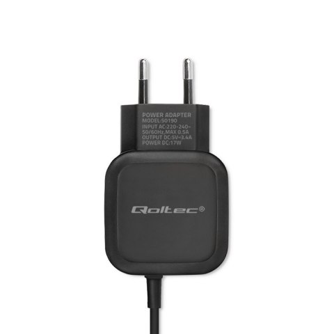 Ładowarka sieciowa 17W | 5V | 3.4A | USB + USB typ C Qoltec Ładowarka sieciowa 17W | 5V | 3.4A | USB + USB typ C Qoltec
