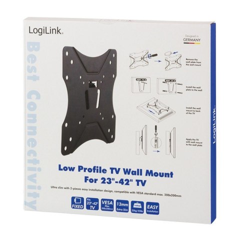 Uchwyt ścienny LCD/LED VESA 200x200, 23-42" LogiLink Uchwyt ścienny LCD/LED VESA 200x200, 23-42" LogiLink