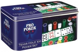 Zestaw 200 żetonów plus dwie talie po 55 kart Pro Poker Texas Holde'em puszka Tactic
