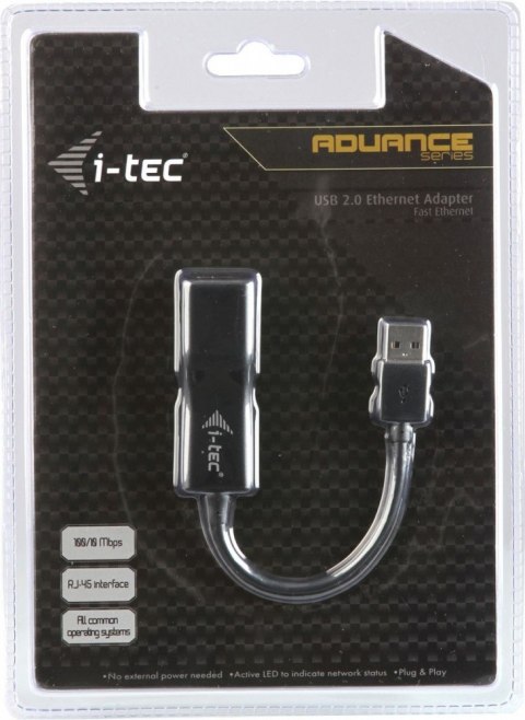 Zewnętrzna karta sieciowa USB 2.0 Fast Ethernet 100/10Mbps I-tec Zewnętrzna karta sieciowa USB 2.0 Fast Ethernet 100/10Mbps I-tec