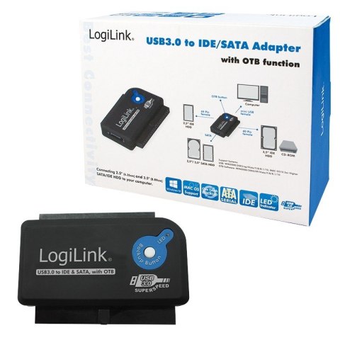 Adapter USB 3.0 do IDE/ SATA z funkcja OTB LogiLink Adapter USB 3.0 do IDE/ SATA z funkcja OTB LogiLink