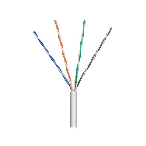 Kabel instalacyjny skrętka U/UTP Cat5e 4x2 linka 100% miedź 305m szary Techly