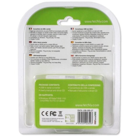 Konwerter USB na RS232/ COM/DB9 Techly Konwerter USB na RS232/ COM/DB9 Techly