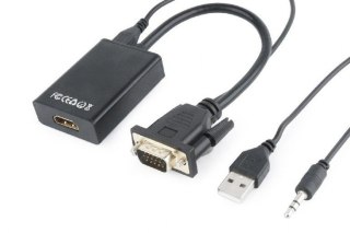 Konwerter VGA do HDMI 15 cm czarny Gembird