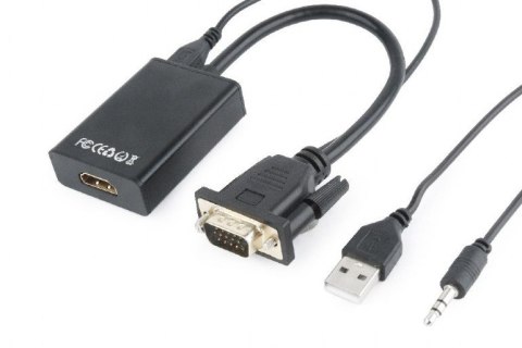 Konwerter VGA do HDMI 15 cm czarny Gembird
