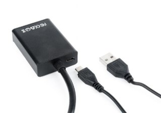 Konwerter VGA do HDMI 15 cm czarny Gembird