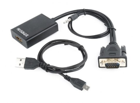 Konwerter VGA do HDMI 15 cm czarny Gembird