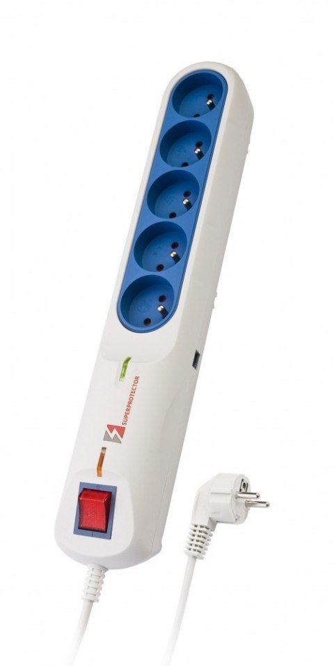 Listwa przeciwprzepięciowa LFT-2005, 3L EMI/RFI, 5,0m, szara Lestar
