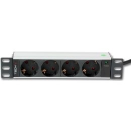 Listwa zasilająca Rack 10 1U 250V/16A 4xSchuko, 1,8m Techly
