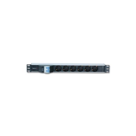 Listwa zasilająca Rack 19 cali 1U 250V/16A 6xSCHUKO, 3m Techly