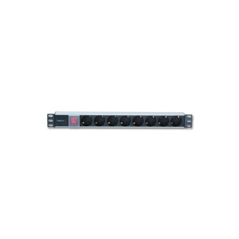 Listwa zasilająca Rack 19 cali 1U 250V/16A, 8xSCHUKO, 3m Techly Listwa zasilająca Rack 19 cali 1U 250V/16A, 8xSCHUKO, 3m Techly
