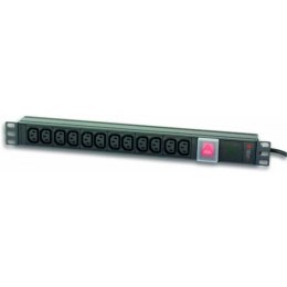 Listwa zasilająca Rack 19 cali do UPS 12 gniazd, 2m czarna, 250V/16A Techly