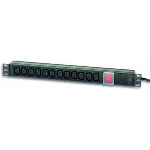 Listwa zasilająca Rack 19 cali do UPS 12 gniazd, 2m czarna, 250V/16A Techly