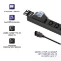 Listwa zasilająca do Rack 19cali | circuit breaker | 1U | 10A | PDU | 8xIEC C13 | 2m Qoltec