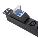 Listwa zasilająca do Rack 19cali | circuit breaker | 1U | 10A | PDU | 8xIEC C13 | 2m Qoltec