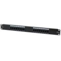 Patch panel 1U UTP 16xR J45 Cat.5e, czarny Techly
