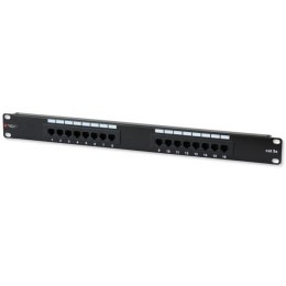 Patch panel 1U UTP 16xR J45 Cat.5e, czarny Techly