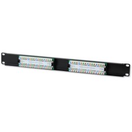 Patch panel 1U UTP 16xR J45 Cat.5e, czarny Techly