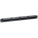 Patch panel 1U UTP 24xR J45 Cat.6, czarny Techly