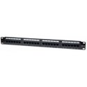 Patch panel 1U UTP 24xR J45 Cat.6, czarny Techly