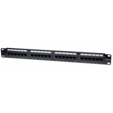 Patch panel 1U UTP 24xR J45 Cat.6, czarny Techly Patch panel 1U UTP 24xR J45 Cat.6, czarny Techly