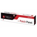 Patch panel 1U UTP 24xR J45 Cat.6, czarny Techly