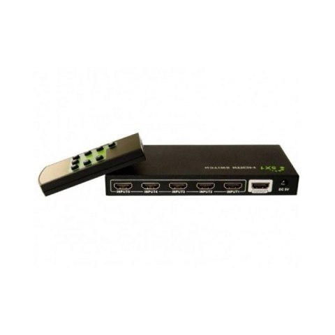 Przełącznik HDMI 5/1 z pilotem, 4K2K 3D, czarny Techly Przełącznik HDMI 5/1 z pilotem, 4K2K 3D, czarny Techly