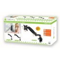 Ramię biurkowe z amortyzatorem gazowym monitor 15-27cali, 8kg, srebrno-czarne Techly