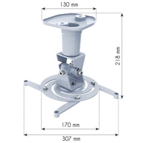 Ramię do projektora 22cm 10kg sufitowe białe Techly Ramię do projektora 22cm 10kg sufitowe białe Techly