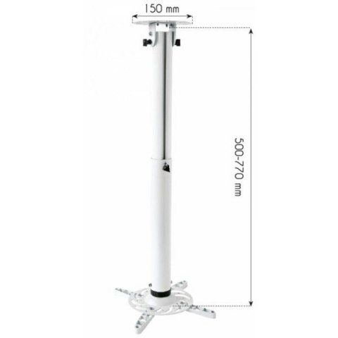 Ramię do projektora 50-77cm sufitowe, 15kg białe Techly Ramię do projektora 50-77cm sufitowe, 15kg białe Techly