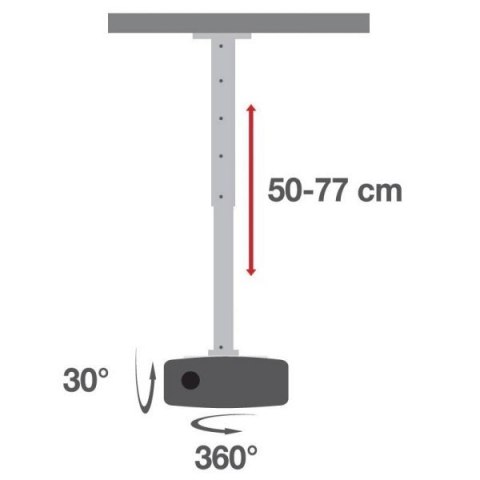 Ramię do projektora 50-77cm sufitowe, 15kg białe Techly Ramię do projektora 50-77cm sufitowe, 15kg białe Techly