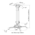 Ramię sufitowe do projektora 38-58cm, 13,5kg, srebrny Techly