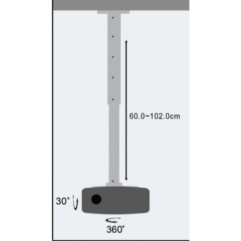 Ramię sufitowe do projektora 60-102 cm 15kg srebrny Techly Ramię sufitowe do projektora 60-102 cm 15kg srebrny Techly