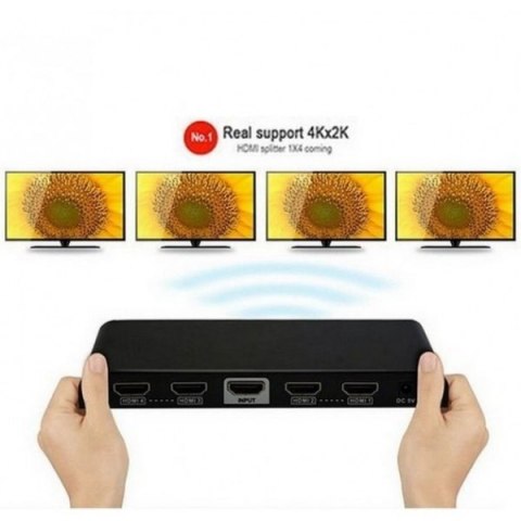 Rozdzielacz-splitter HDMI 1/4 Ultra HD, 3D Techly Rozdzielacz-splitter HDMI 1/4 Ultra HD, 3D Techly