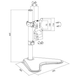 Stojak do monitora, VESA, max 8 kg LogiLink