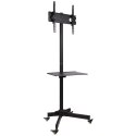Stojak mobilny LCD/LED 23-55cali regulowany z półką, czarny Techly