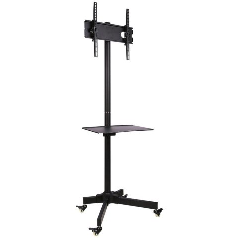 Stojak mobilny LCD/LED 23-55cali regulowany z półką, czarny Techly