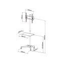 Stojak mobilny LCD/LED 23-55cali regulowany z półką, czarny Techly