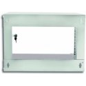 Szafa wisząca ECO 19cali 6U/320mm zmontowana, szklane drzwi, szara Techly