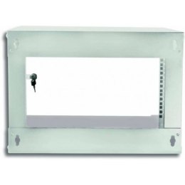 Szafa wisząca ECO 19cali 6U/320mm zmontowana, szklane drzwi, szara Techly